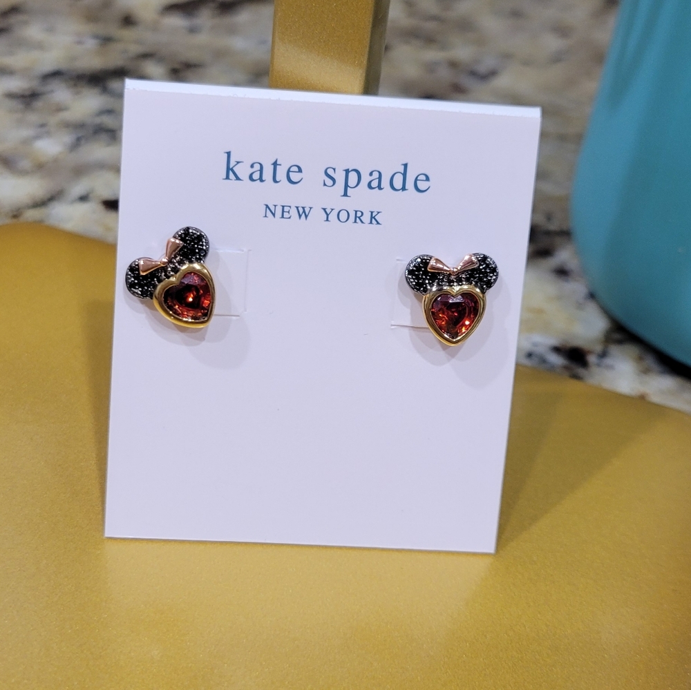 Kate Spade Red and Black Minnie Shaped Earrings